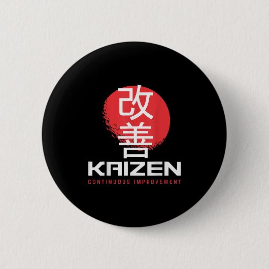 Kaizen Kontinuierliche Verbesserung Kai Zen Japani Button (Vorderseite)