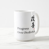 Kaizen: Progress Over Perfection Kaffeetasse (VorderseiteRechts)