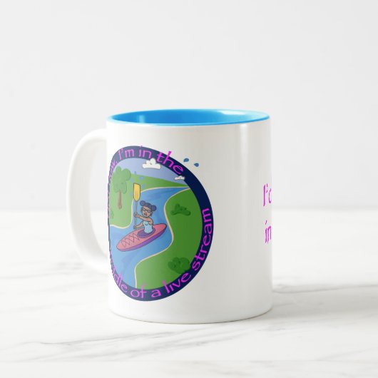 Kajak-Abenteuer live am Fluss Zweifarbige Tasse (Vorderseite Links)