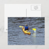 Kajak am Fluss Postkarte (Vorne/Hinten)