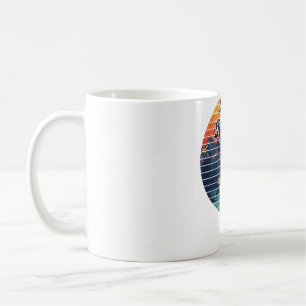 Kajak-Angeln-Paddel Retro-Sonnenuntergang Kaffeetasse