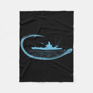 Kajak-Angler Angelhaken Grafik Kayaker Angeln Fleecedecke