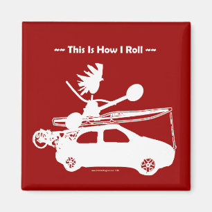 Kajak auf Auto - dieses ist, wie ich rolle! Magnet