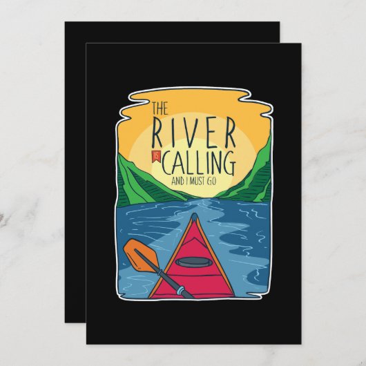 Kajak - Der Fluss ruft und ich muss gehen Einladung (Vorne/Hinten)