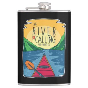 Kajak - Der Fluss ruft und ich muss gehen Flachmann