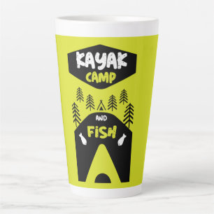 Kajak Fisch und Campingausflug Geschenke Reisetuch Milchtasse