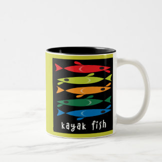 Kajak-Fischen-Tasse Zweifarbige Tasse