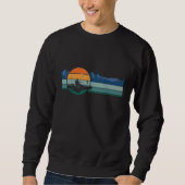 Kajak Fischerboot Anglühen Retro Look Sweatshirt (Vorderseite)