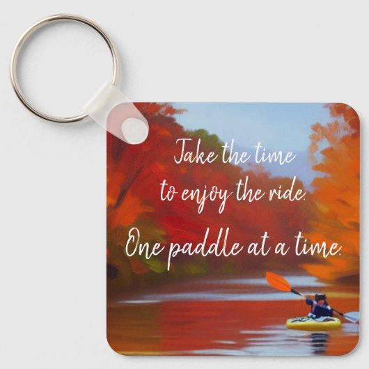 Kajak im Herbst Personalisierter Schlüsselanhänger (Vorderseite)