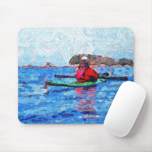 Kajak in Alaska Barenoff Islands Painterly Mousepad (Mit Mouse)