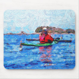 Kajak in Alaska Barenoff Islands Painterly Mousepad