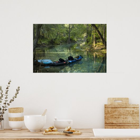 Kajak in der Frühlingspresse Poster (Küche)