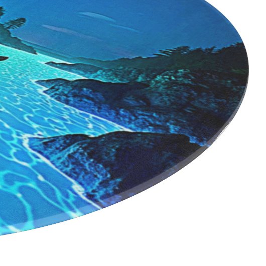 Kajak in glühender Wassergestaltung Schneidebrett (Ecke)