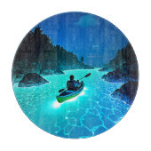 Kajak in glühender Wassergestaltung Schneidebrett (Vorderseite)