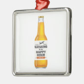 Kajak ist meine glückliche Stunde Silbernes Ornament (Links)