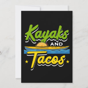 Kajak - Kajaks und Tacos Funny Kayaking Einladung