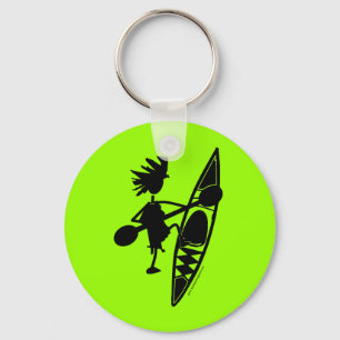 Kajak-Kanu-frohe Silhouette Schlüsselanhänger