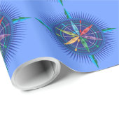 Kajak-Kompass-Rosenverpackungspapier Geschenkpapier (Rolleneckpunkt)