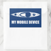 Kajak, mein mobiles Gerät Rechteckiger Aufkleber (Tasche)