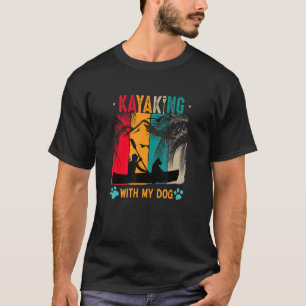 Kajak mit Dog Paddler Kayak Driver Vintag Retro T-Shirt