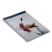 Kajak, Paddeln, Hai, Hütte - Landheft Notizblock (Rechte Seite)