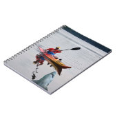 Kajak, Paddeln, Hai, Hütte - Landheft Notizblock (Linke Seite)