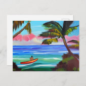 Kajak, Palmen und Ozean | Just Sprichwort Hi Postkarte (Vorne/Hinten)