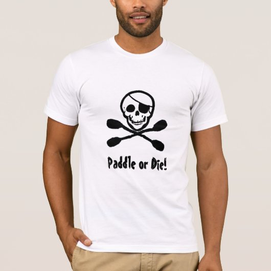 Kajak-Piraten-Piratenflagge-T - Shirt (Vorderseite)