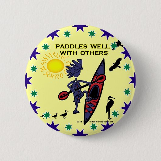 Kajak schaufelt gut mit anderen II Button (Vorderseite)