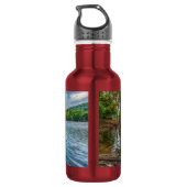 Kajak schwimmend auf Tafelfelsen Edelstahlflasche (Rückseite)