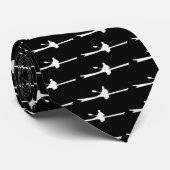 Kajak-Silhouette-Weiß auf Schwarzem Krawatte (Gerollt)