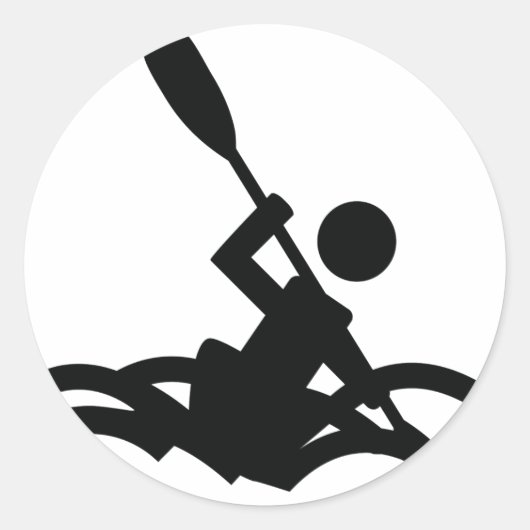 Kajak-Symbol Runder Aufkleber (Vorderseite)