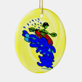 Kajak über Wasserfall Shirts & Dinge Keramik Ornament (Rechts)