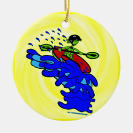 Kajak über Wasserfall Shirts & Dinge Keramik Ornament