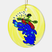 Kajak über Wasserfall Shirts & Dinge Keramik Ornament (Links)