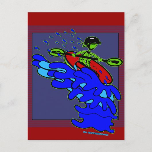 Kajak über Wasserfall Shirts & Dinge Postkarte (Vorderseite)