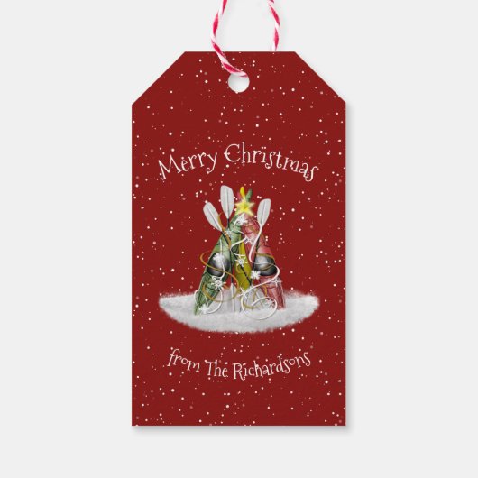 Kajak Weihnachtsbaum Kajaks Paddel personalisiert Geschenkanhänger (Rückseite)