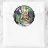 Kajak Weihnachtsbaum unter der Aurora Borealis Runder Aufkleber (Tasche)