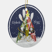 Kajak Weihnachtsbaum Winterkayaks Paddel Keramik Ornament (Links)