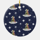 Kajak Weihnachtsbaum Winterkayaks Paddel Keramik Ornament (Hinten)
