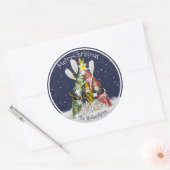 Kajak Weihnachtsbaum Winterzeit Kajak Paddeln Runder Aufkleber (Umschlag)