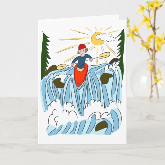 Kajakabenteuer Geburtstag Karte (Gelbe Blume)