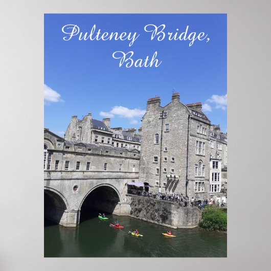 Kajakers at Pulteney Bridge, Bath, Großbritannien Poster (Vorne)