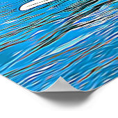 Kajakfahren am Ozean durch das Gebirge Poster (Ecke)