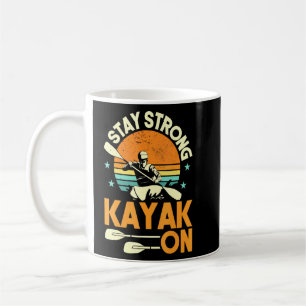 Kajakfahren Bleibe kräftig Kajak auf Retro Vintage Kaffeetasse