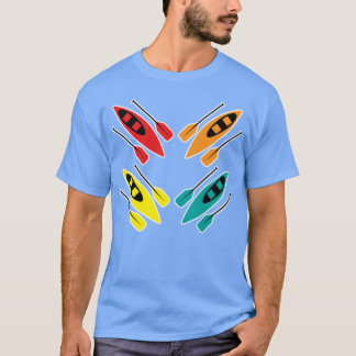 Kajakfahren Farbige Paddelsport-Muster-Art Mädchen T-Shirt