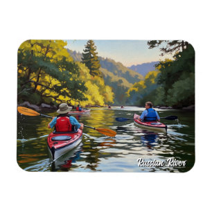 Kajakfahren im russischen Fluss California Magnet