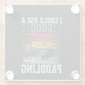 Kajakfahren könnte Paddeln benutzen Glasuntersetzer (Rückseite)