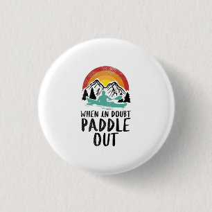 Kajakfahren Natur Retro Button