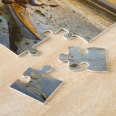 Kajakfahrer, der den Kajak auf stillem Wasser padd Puzzle (Seite)